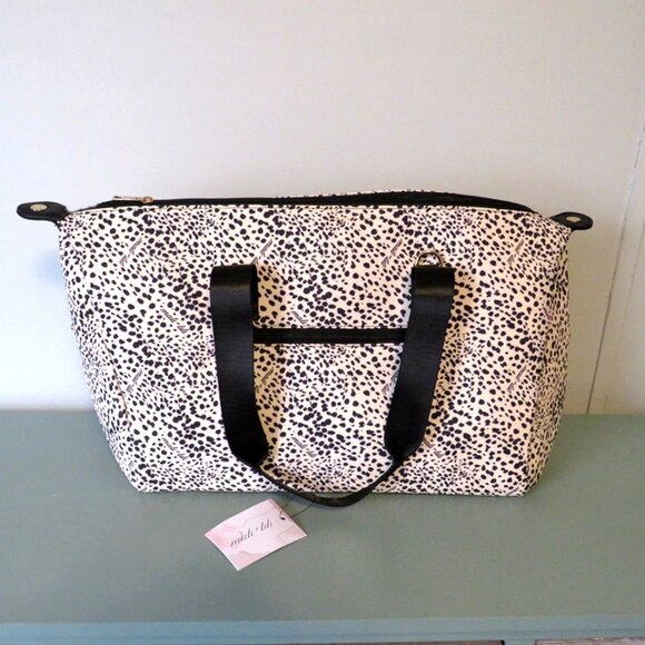 Mali & Lili Handbags - NWT Mali + Lili Dalmatian Print Weekender Tote Bag Black White Travel Carryall